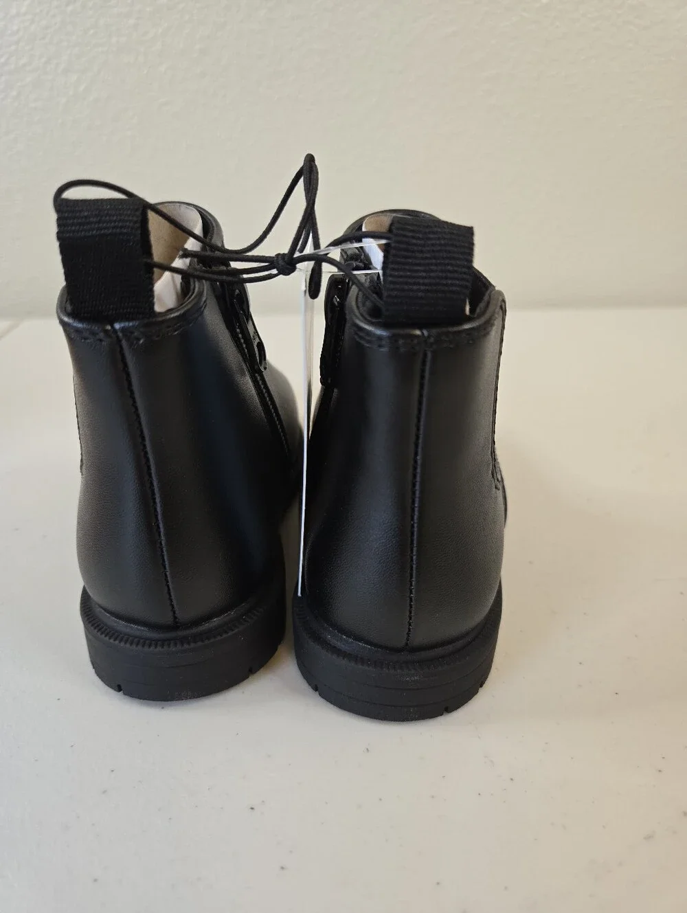 NWT Cat & Jack Black Chelsea Style Zip Ankle Boots Tanner Size 6 7 8 Little Girl